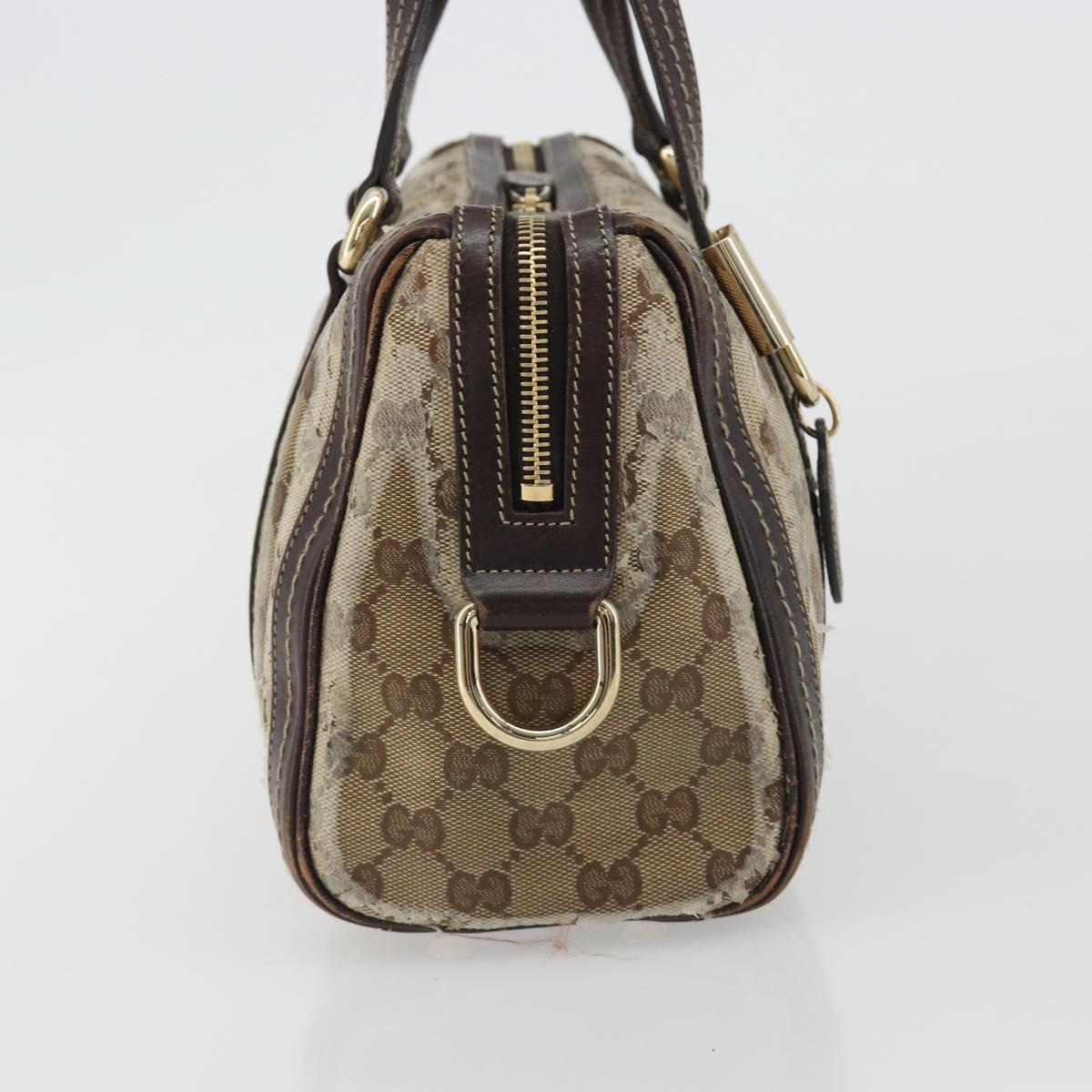 GUCCI GG Crystal Hand Bag Coated Canvas Pink Brown gold 181487 Auth 189418
