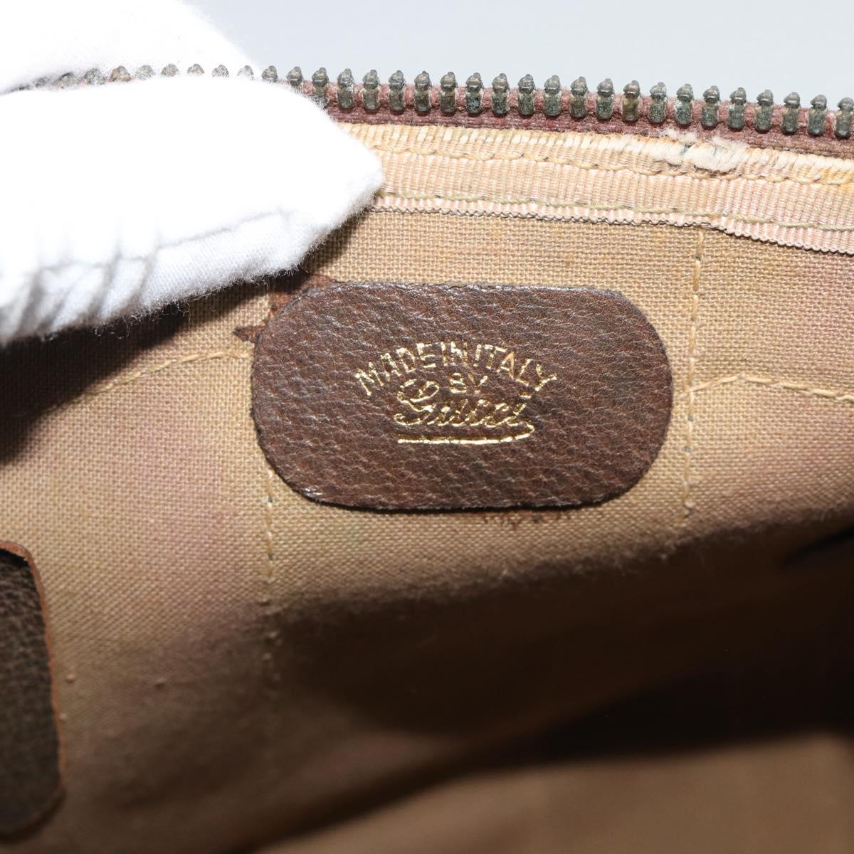GUCCI GG Supreme Web Sherry Line Boston Bag PVC Beige Gold Auth 189420