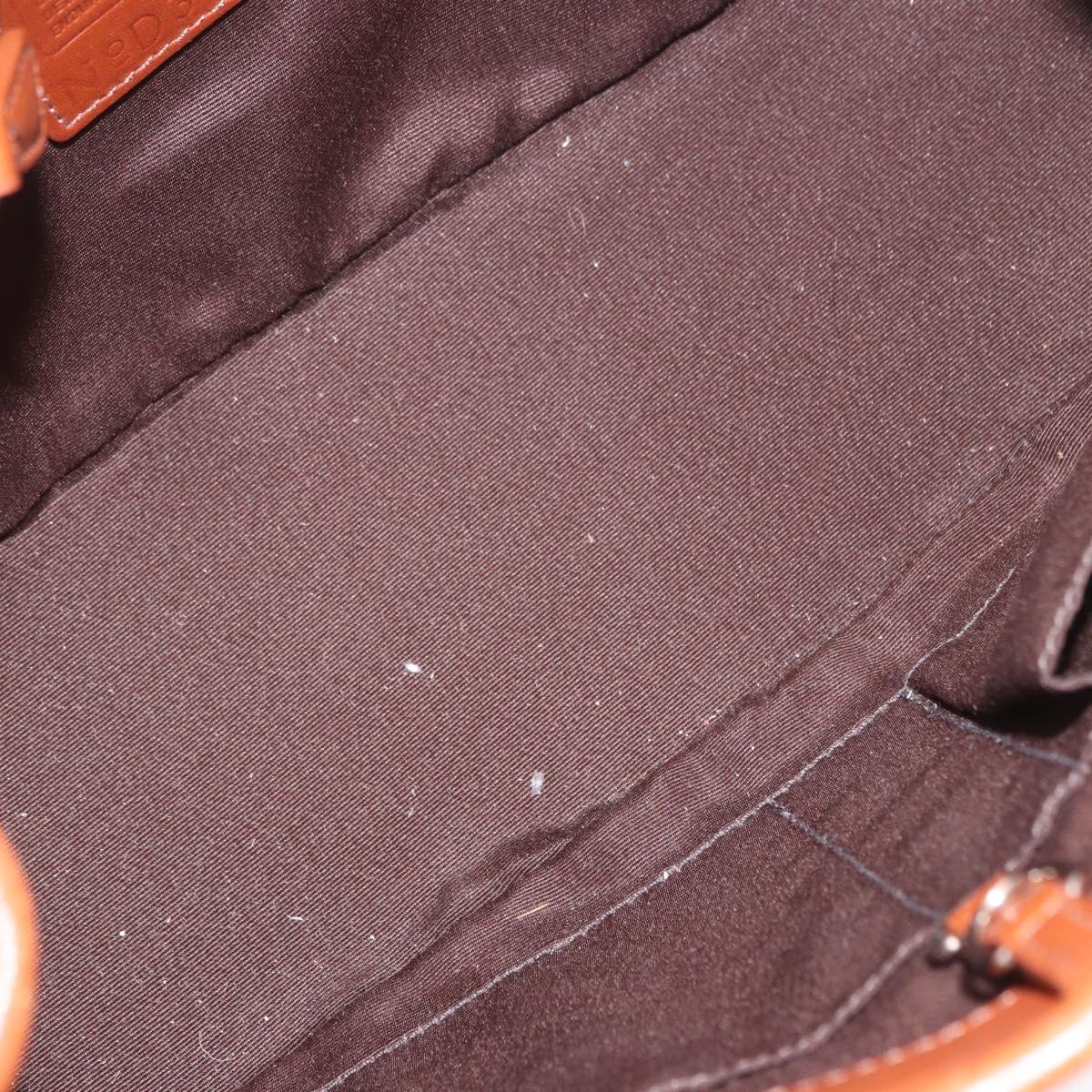 Coach Hand Bag Leather Brown Silver Auth 189425