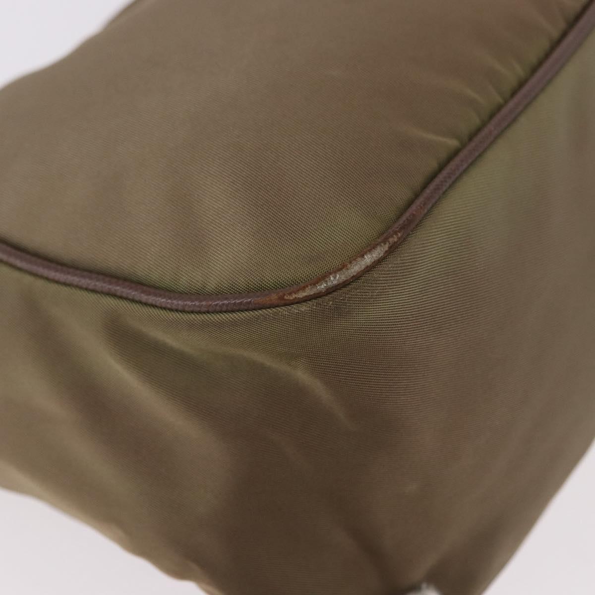 PRADA Shoulder Bag Nylon Green Silver Auth 189427