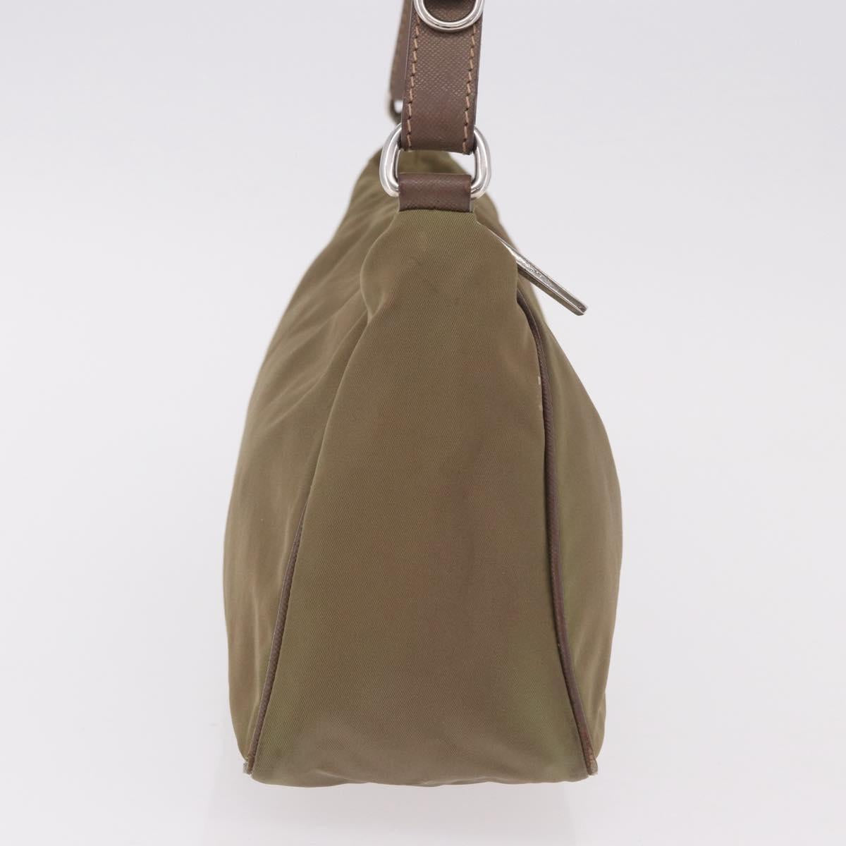 PRADA Shoulder Bag Nylon Green Silver Auth 189427