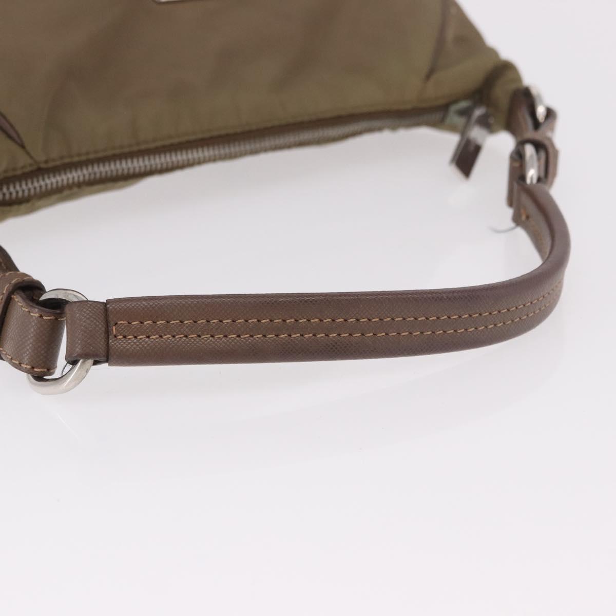 PRADA Shoulder Bag Nylon Green Silver Auth 189427