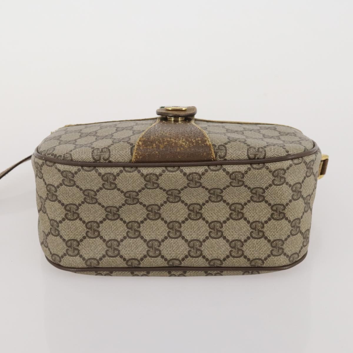 GUCCI GG Supreme Shoulder Bag PVC 2 Set Beige Purple Auth 189444