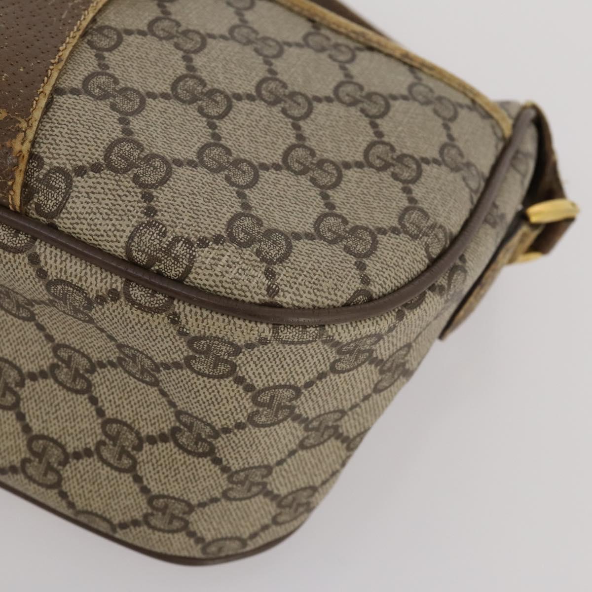 GUCCI GG Supreme Shoulder Bag PVC 2 Set Beige Purple Auth 189444