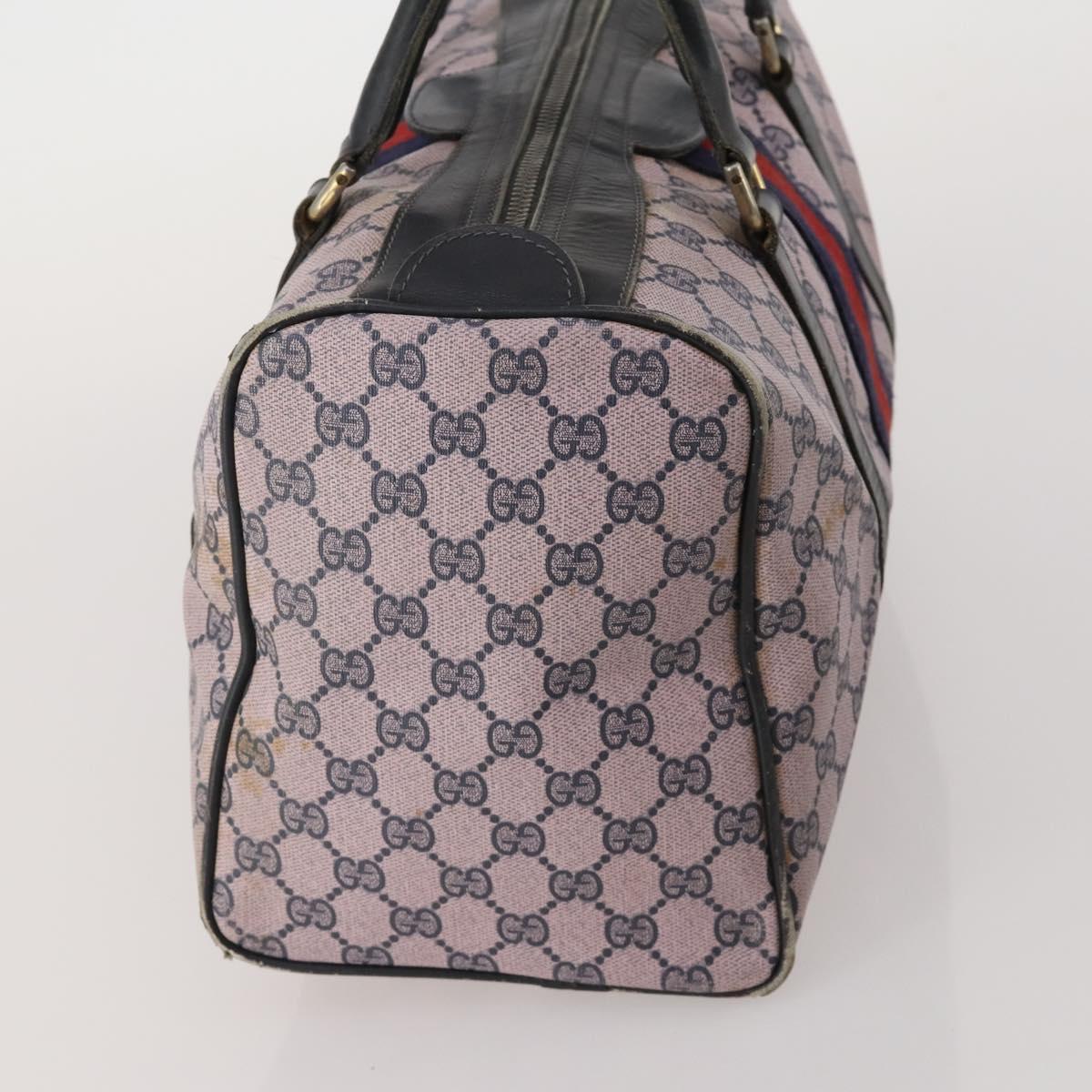 GUCCI GG Supreme Shoulder Bag PVC 2 Set Beige Purple Auth 189444