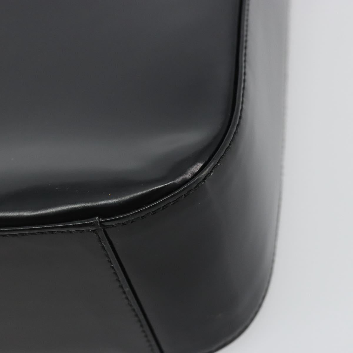 GUCCI Shoulder Bag Patent Leather Black Silver 000 1013 0506 Auth 189490