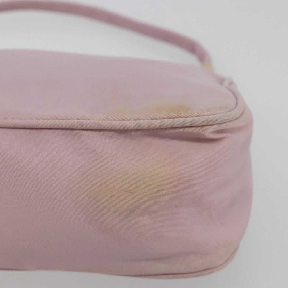 PRADA Accessory Pouch Nylon Pink Silver Auth 189497