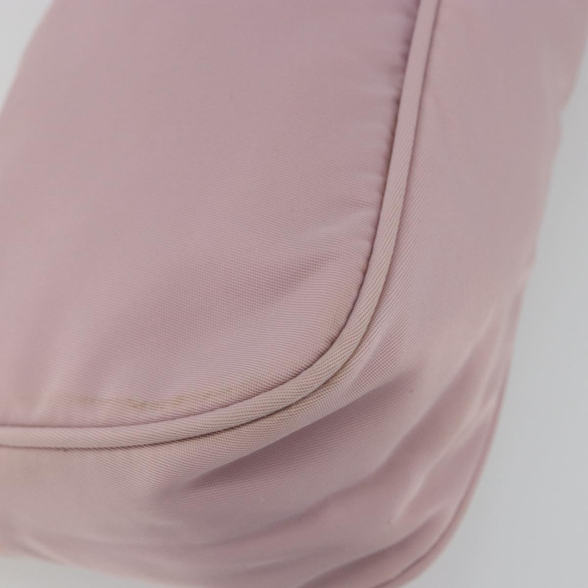 PRADA Accessory Pouch Nylon Pink Silver Auth 189497