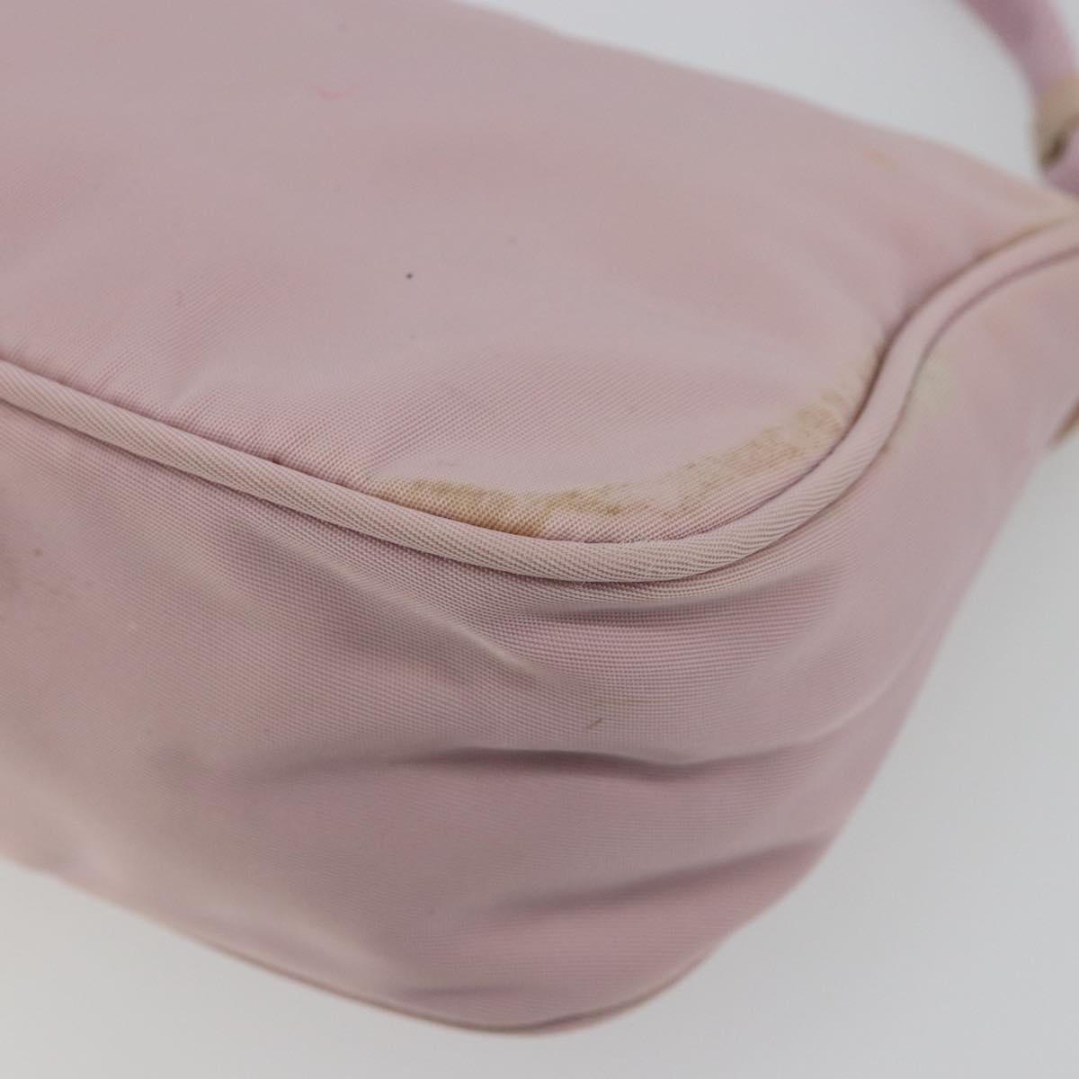 PRADA Accessory Pouch Nylon Pink Silver Auth 189497