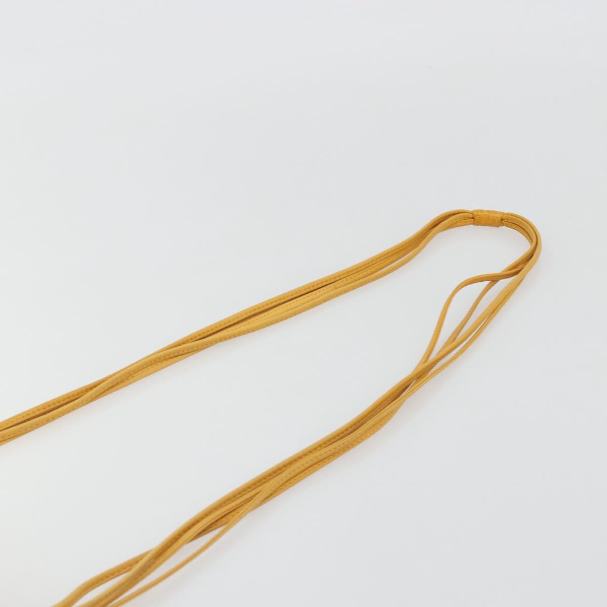 CHANEL Matelasse Shoulder Bag Satin Yellow Gold CC Auth 189501A