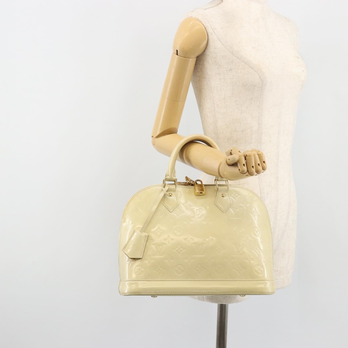 LOUIS VUITTON Monogram Vernis Alma PM Hand Bag Broncorail M91445 LV Auth 189507