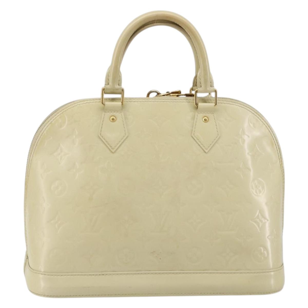 LOUIS VUITTON Monogram Vernis Alma PM Hand Bag Broncorail M91445 LV Auth 189507