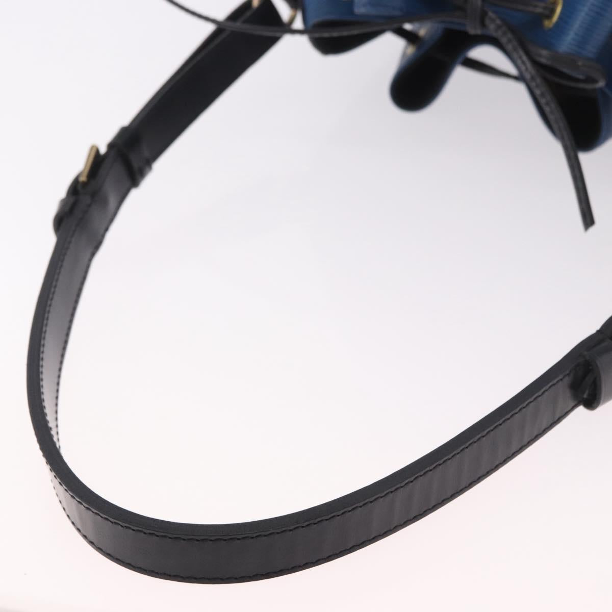 LOUIS VUITTON Epi Petit Noe Shoulder Bag Bicolor Black Blue M44152 Auth 189508
