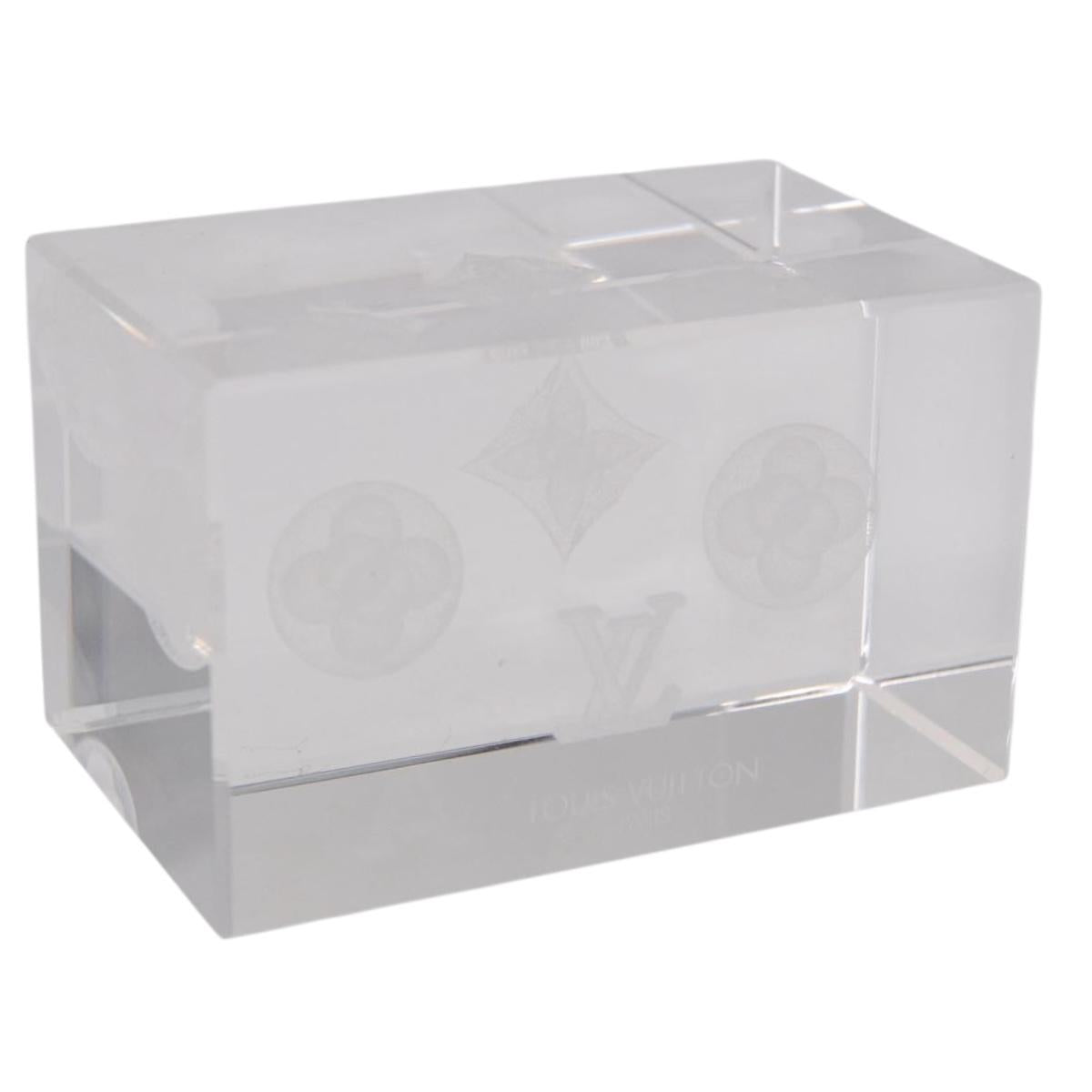 LOUIS VUITTON Paper Weight Glass Clear LV Auth 189510