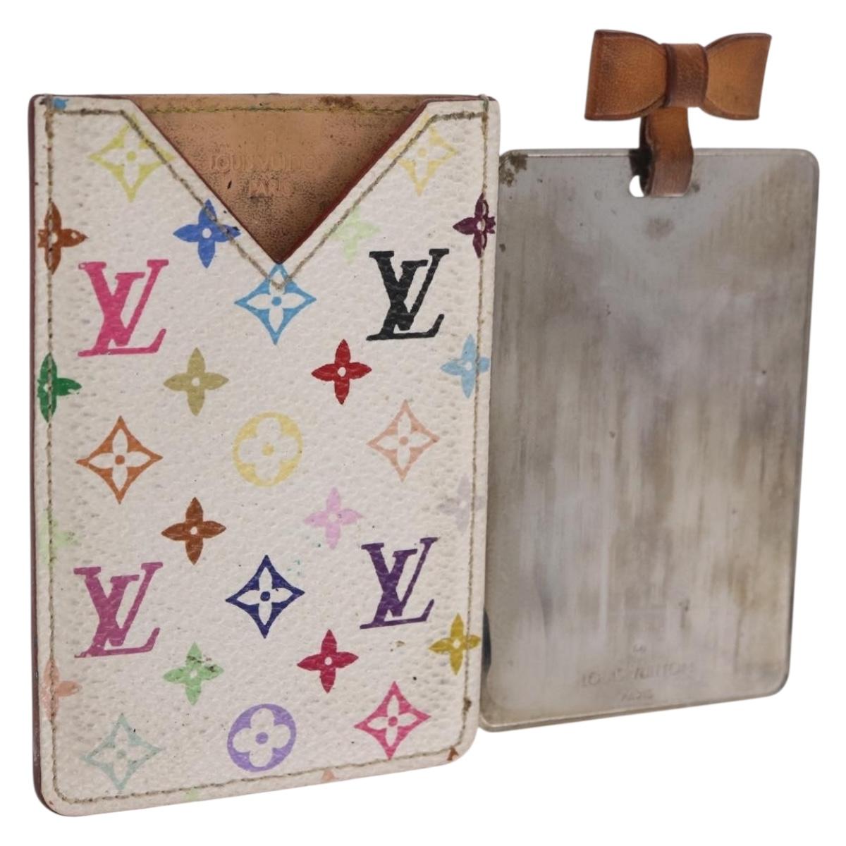 LOUIS VUITTON Monogram Multicolor Etui Hand Mirror White M92651 LV Auth 189513