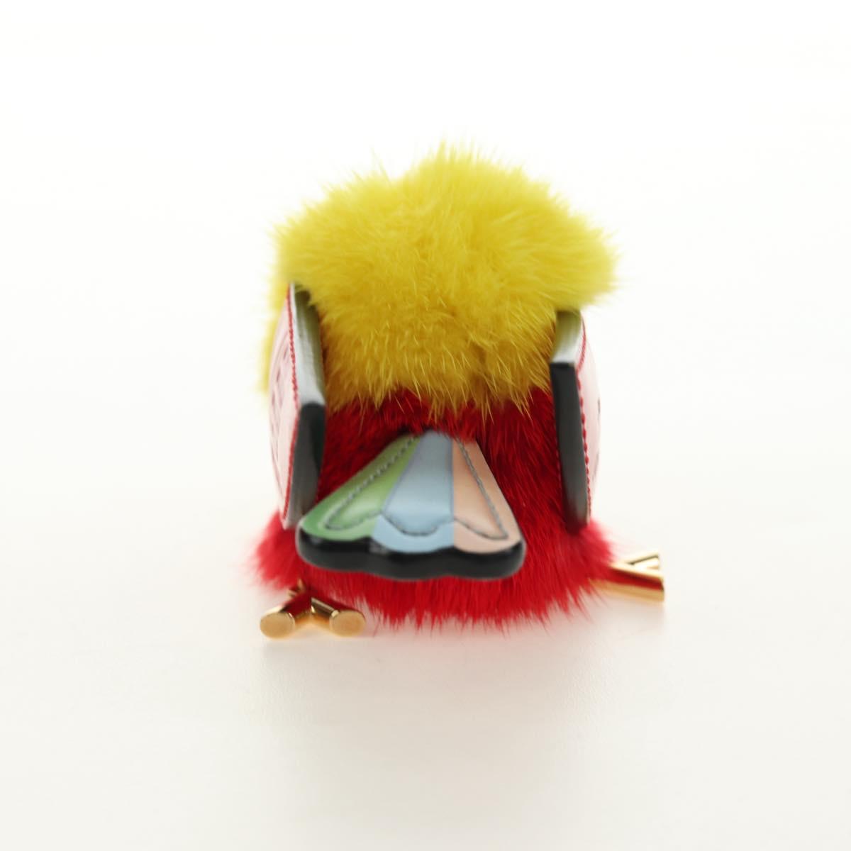 LOUIS VUITTON Bijoux Traveling Bird Sack Charm Fur Red M67390 LV Auth 189516V