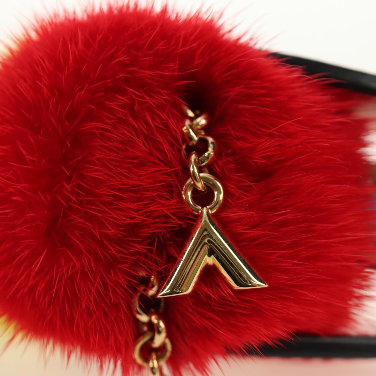 LOUIS VUITTON Bijoux Traveling Bird Sack Charm Fur Red M67390 LV Auth 189516V