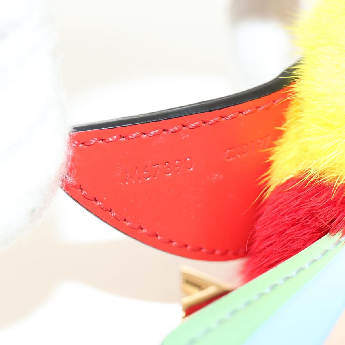 LOUIS VUITTON Bijoux Traveling Bird Sack Charm Fur Red M67390 LV Auth 189516V