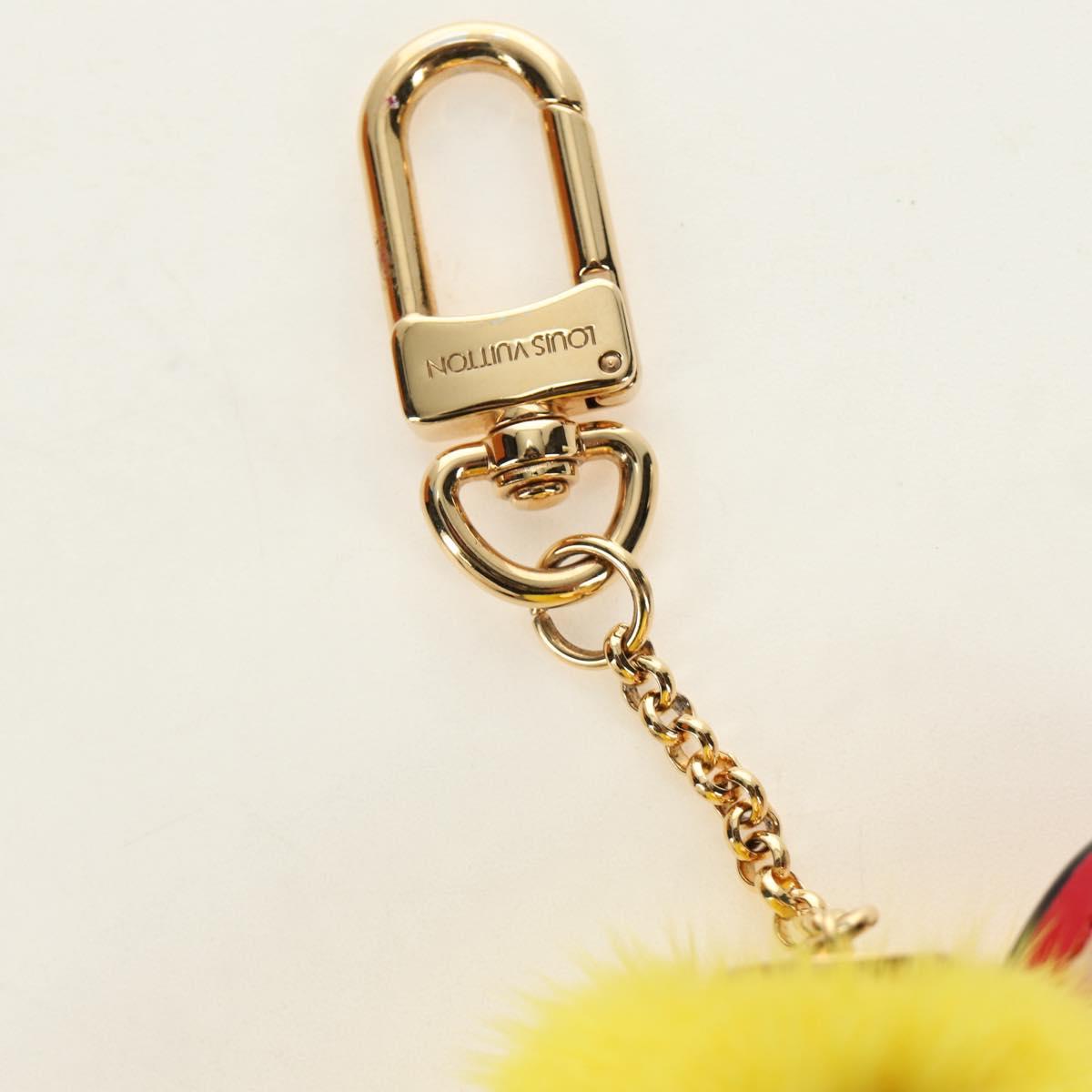 LOUIS VUITTON Bijoux Traveling Bird Sack Charm Fur Red M67390 LV Auth 189516V