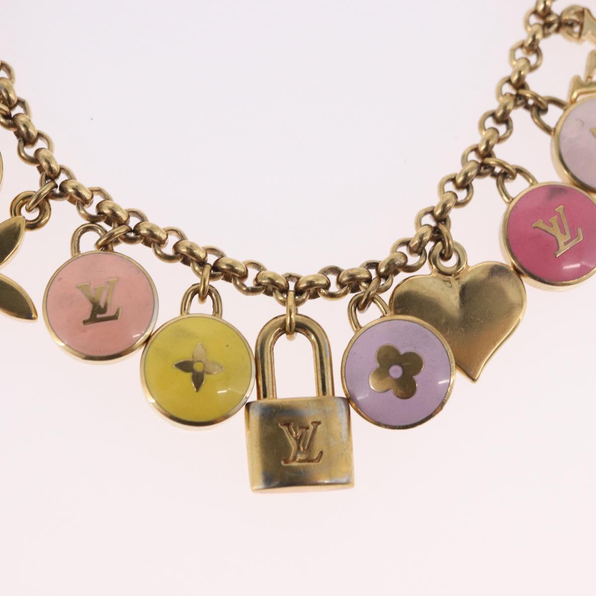 LOUIS VUITTON Porte Cles Chainne Pastille Key Holder metal M66172 LV Auth 189518