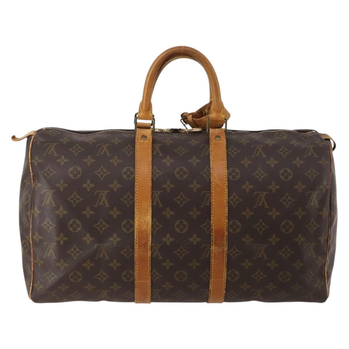 LOUIS VUITTON Monogram Keepall 45 Boston Bag M41428 LV Auth 189521