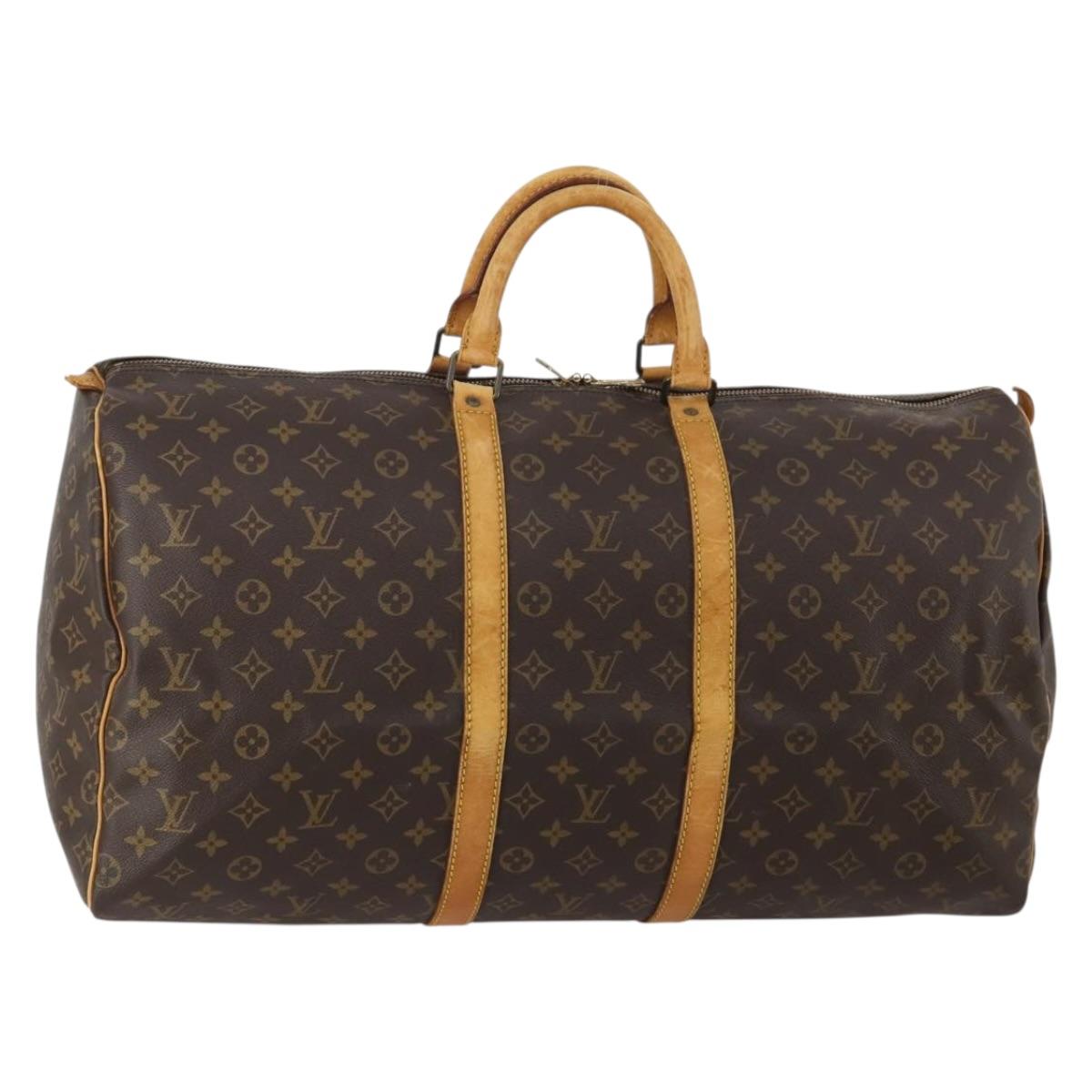 LOUIS VUITTON Monogram Keepall 55 Boston Bag M41424 LV Auth 189522