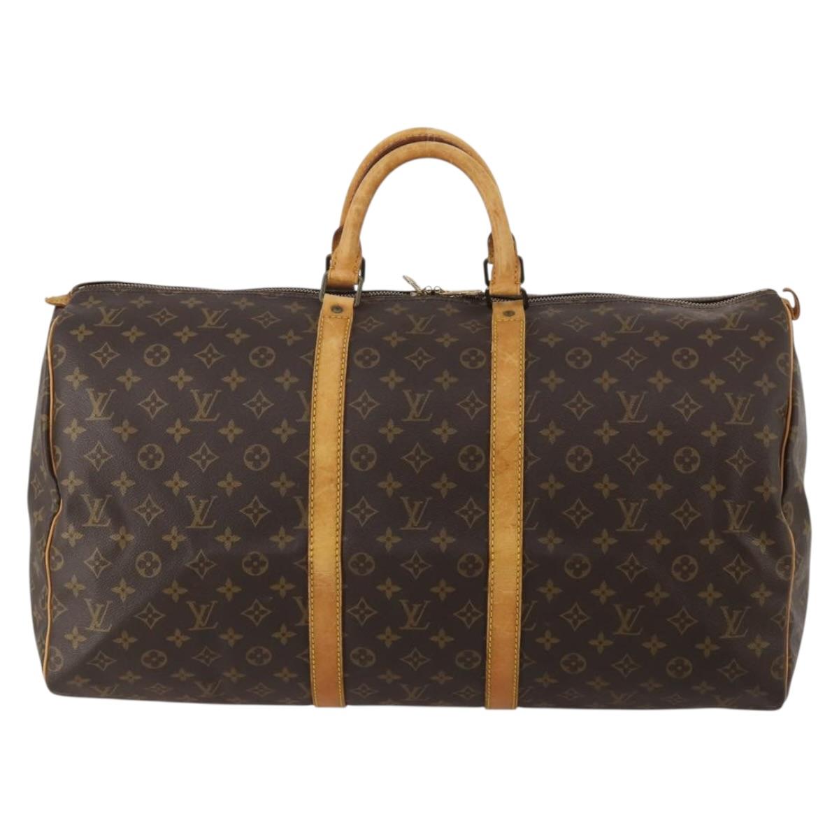 LOUIS VUITTON Monogram Keepall 55 Boston Bag M41424 LV Auth 189522