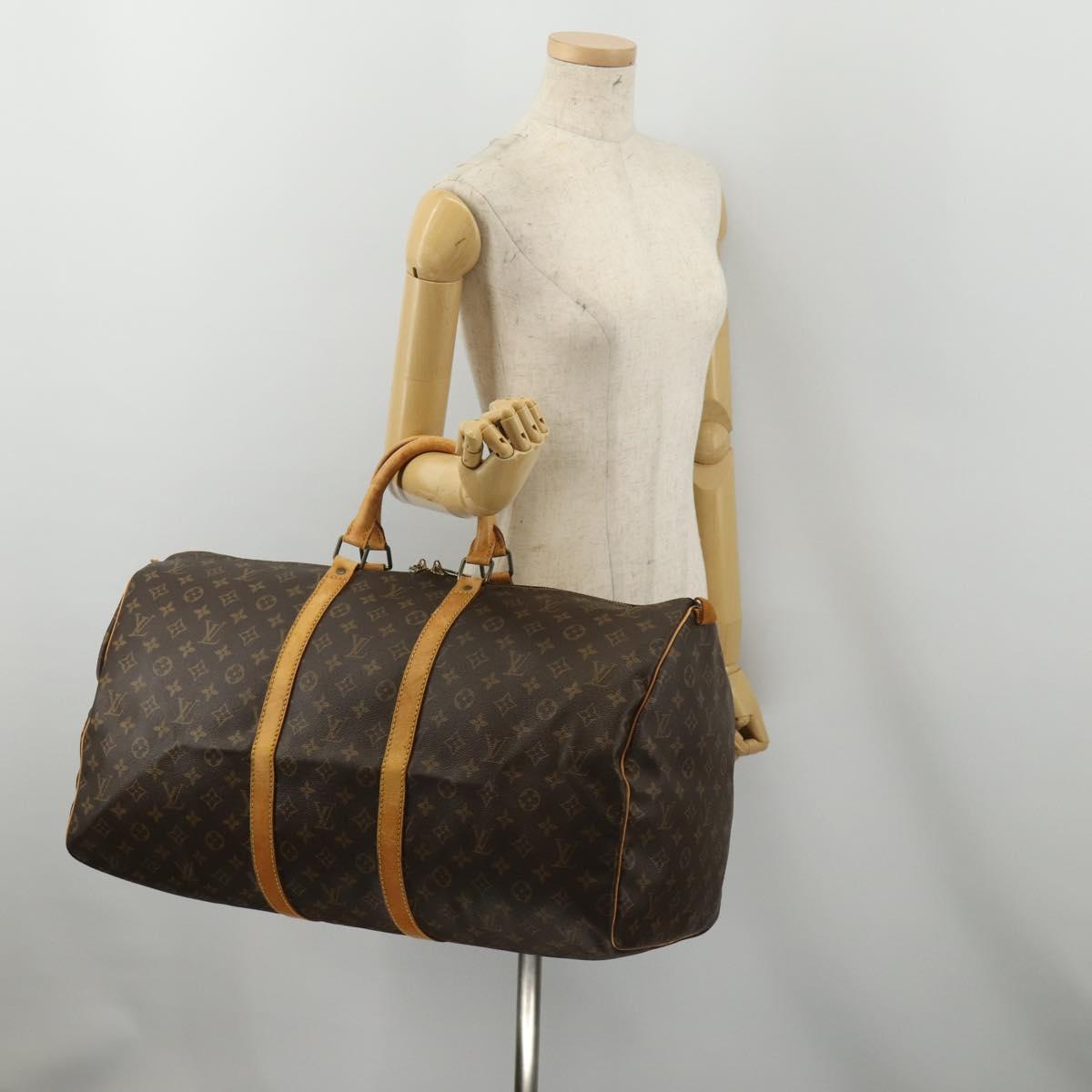 LOUIS VUITTON Monogram Keepall 55 Boston Bag M41424 LV Auth 189522