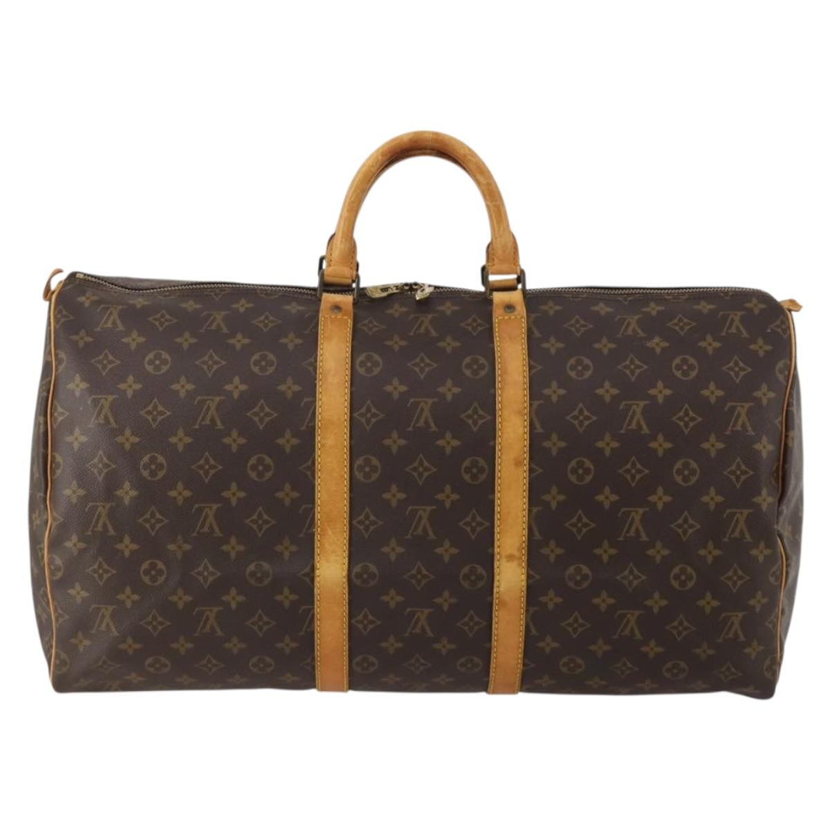 LOUIS VUITTON Monogram Keepall 55 Boston Bag M41424 LV Auth 189522