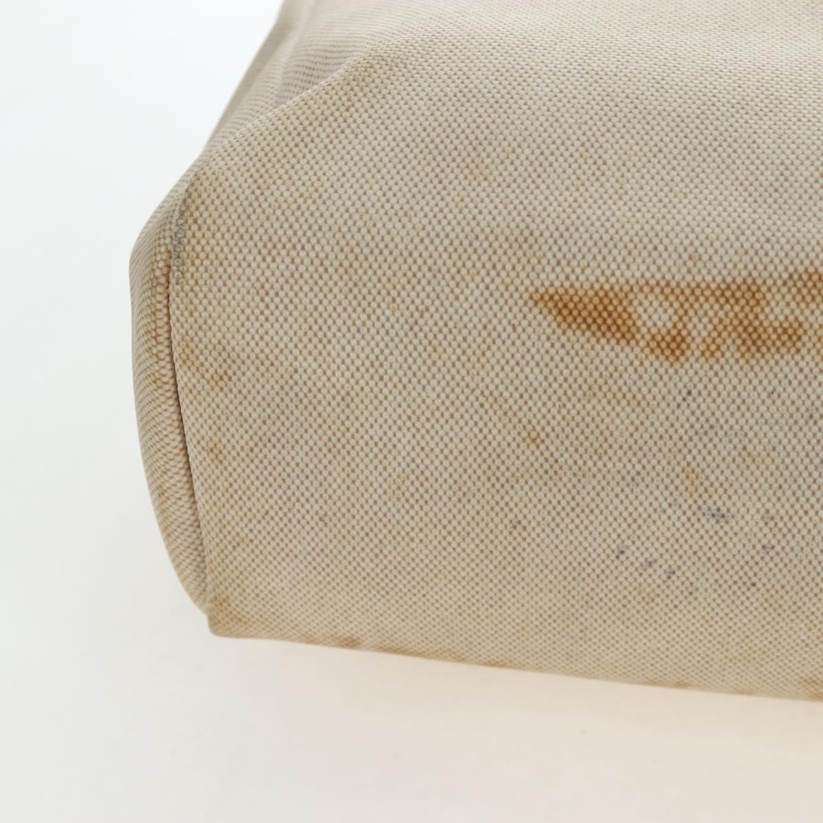 HERMES Herbag A Dos Backpack Canvas 2way Beige Silver Auth 189543