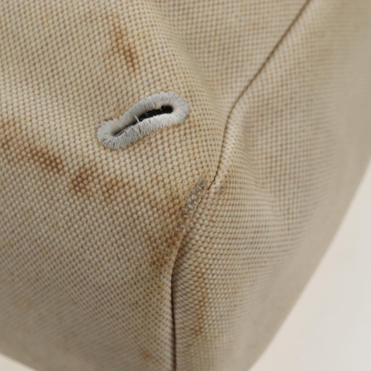 HERMES Herbag A Dos Backpack Canvas 2way Beige Silver Auth 189543