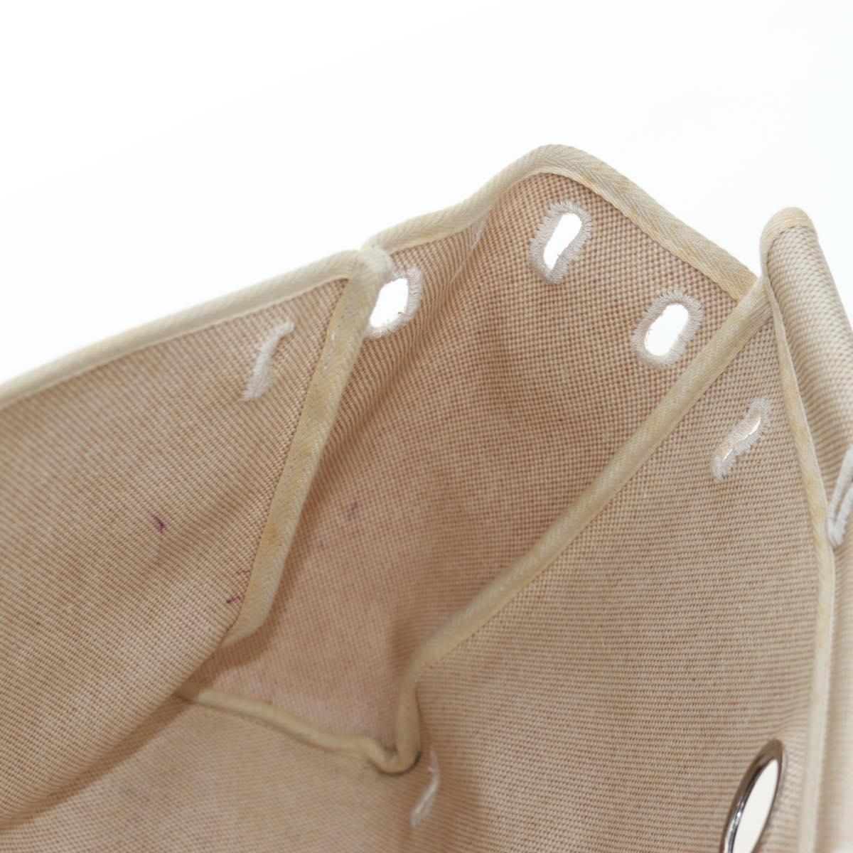 HERMES Herbag A Dos Backpack Canvas 2way Beige Silver Auth 189543