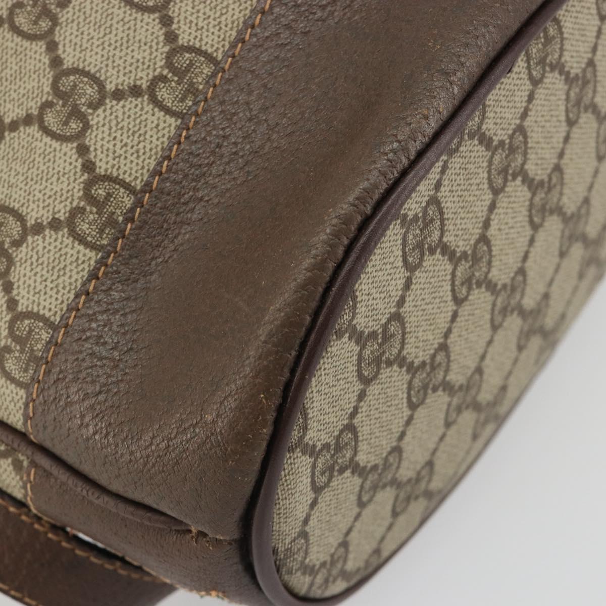 GUCCI GG Supreme Web Sherry Line Bag PVC Beige Gold 001 58 6354 Auth 189545A