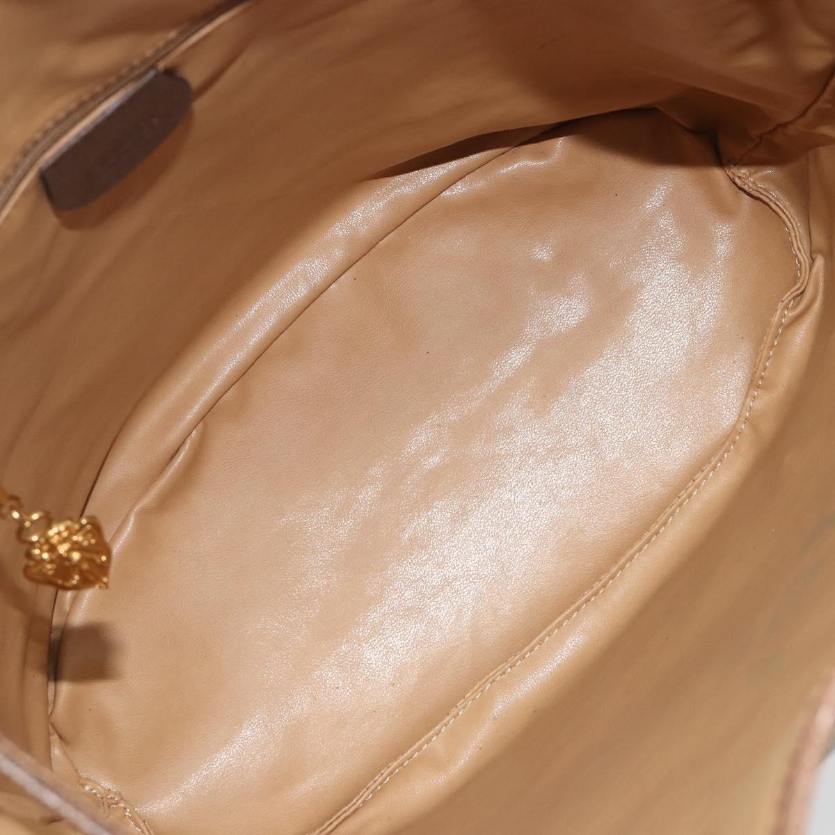 GUCCI GG Supreme Web Sherry Line Bag PVC Beige Gold 001 58 6354 Auth 189545A