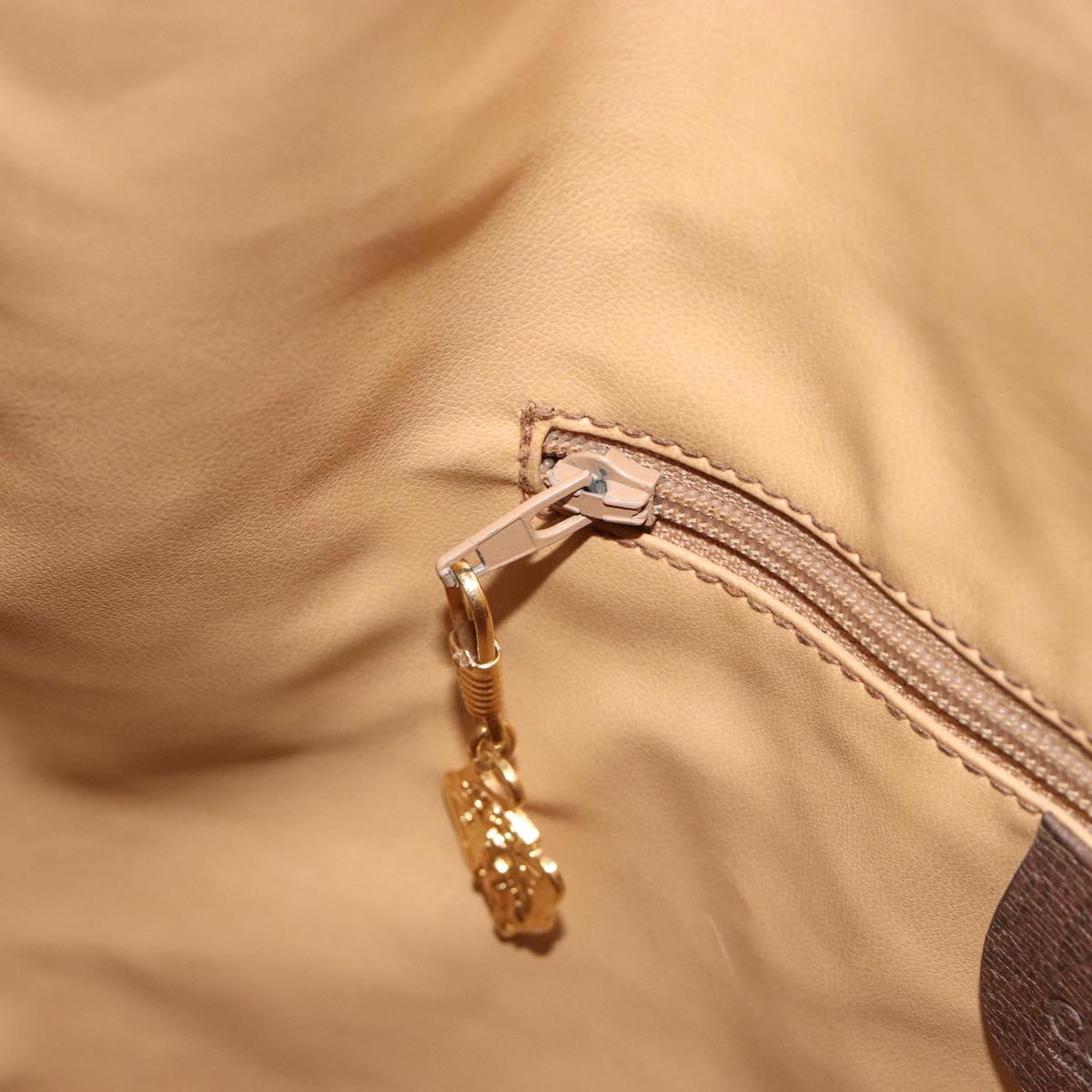 GUCCI GG Supreme Web Sherry Line Bag PVC Beige Gold 001 58 6354 Auth 189545A