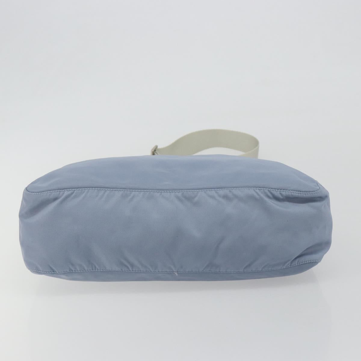 PRADA Shoulder Bag Nylon Light Blue Silver Auth 189553A