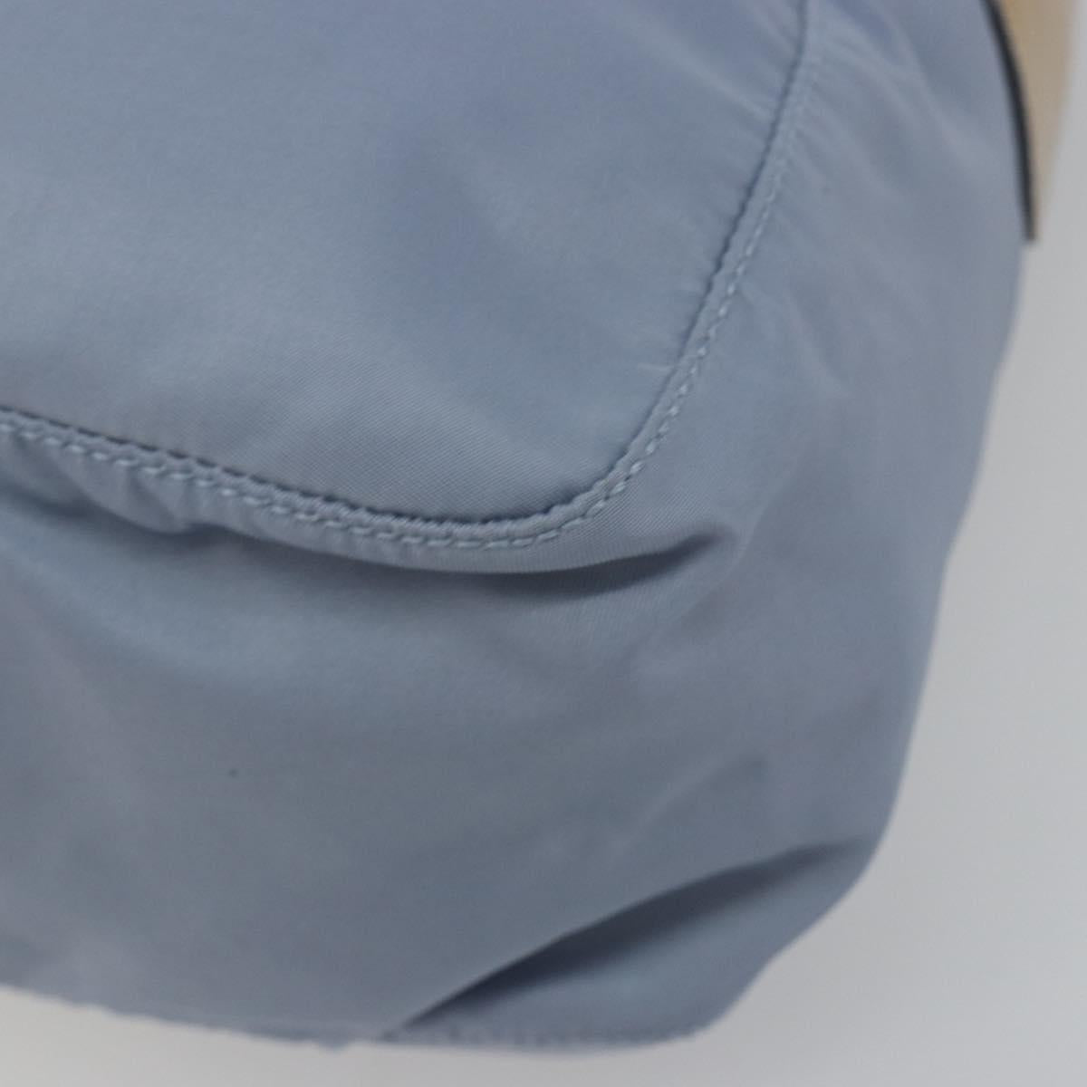 PRADA Shoulder Bag Nylon Light Blue Silver Auth 189553A