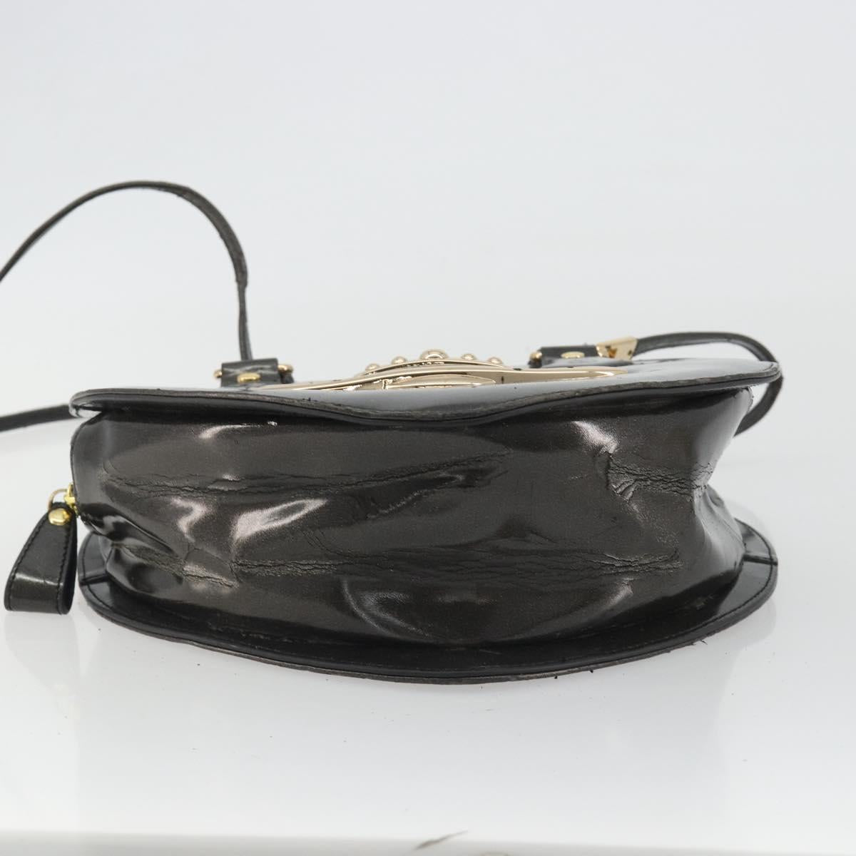 Vivienne Westwood Shoulder Bag Patent leather 2way Gray Gold Auth 189555