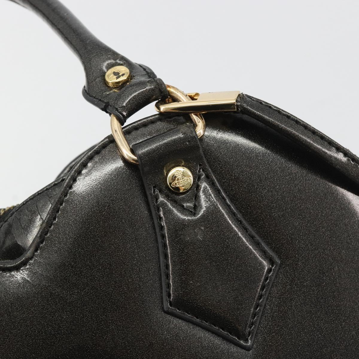 Vivienne Westwood Shoulder Bag Patent leather 2way Gray Gold Auth 189555