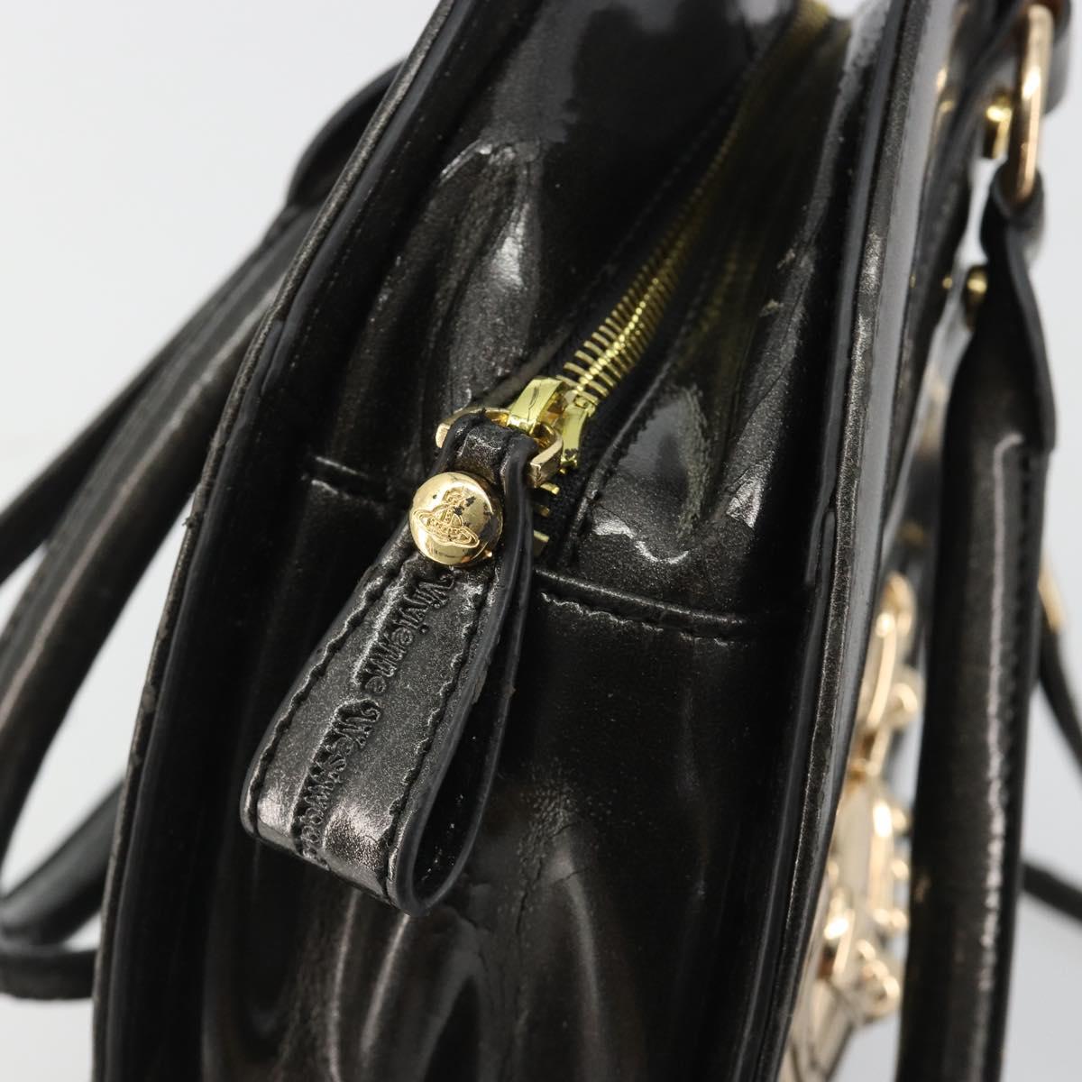 Vivienne Westwood Shoulder Bag Patent leather 2way Gray Gold Auth 189555