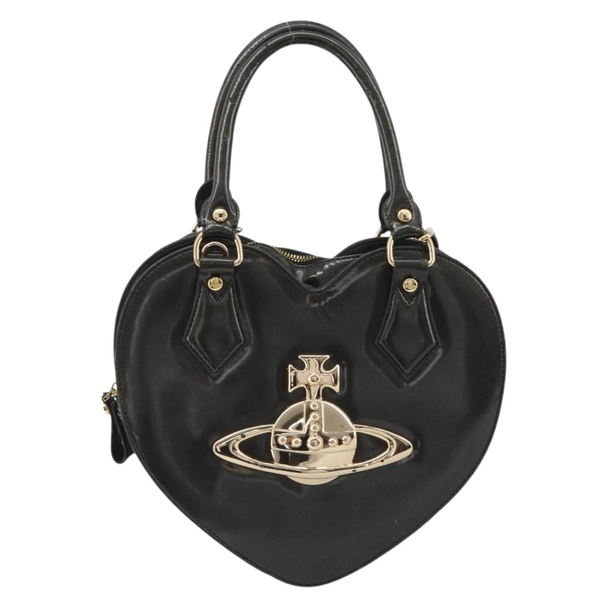 Vivienne Westwood Shoulder Bag Patent leather 2way Gray Gold Auth 189555