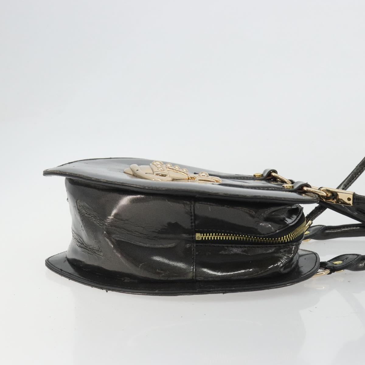 Vivienne Westwood Shoulder Bag Patent leather 2way Gray Gold Auth 189555