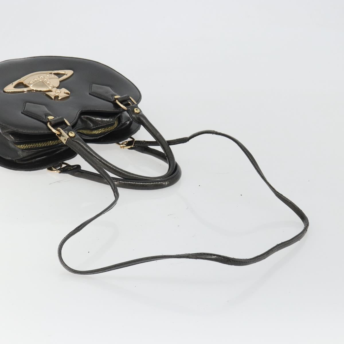 Vivienne Westwood Shoulder Bag Patent leather 2way Gray Gold Auth 189555