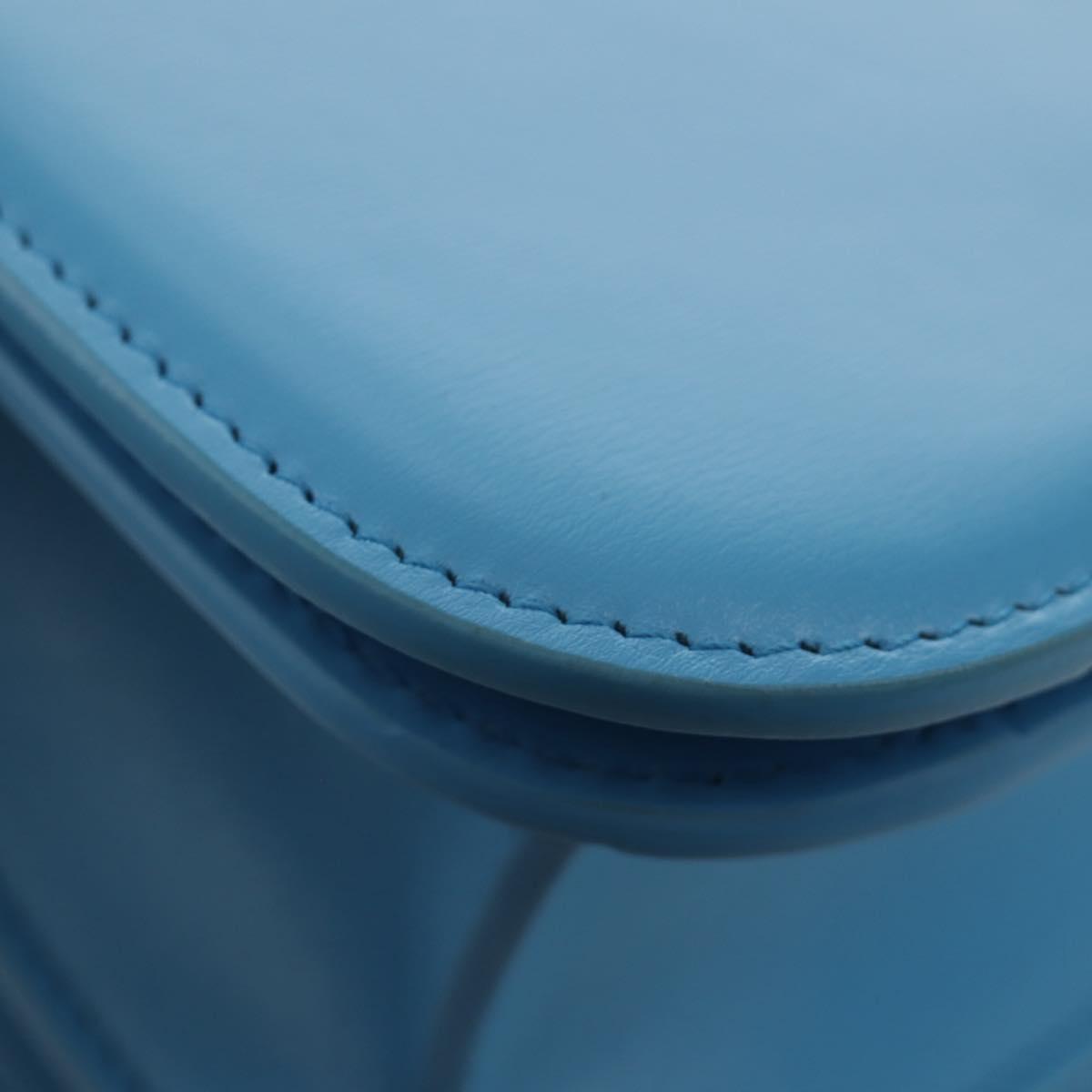 Salvatore Ferragamo Fiamma Shoulder Bag Leather Light Blue Silver Auth 189557M