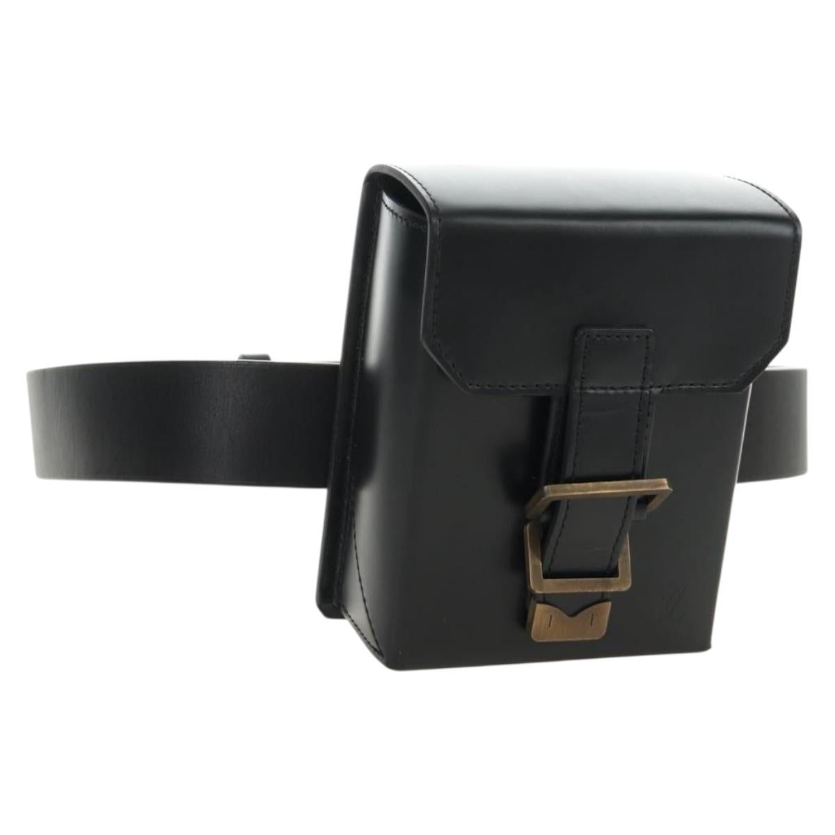 LOUIS VUITTON Pister Shoulder Bag Leather Black M92222 LV Auth 189563A