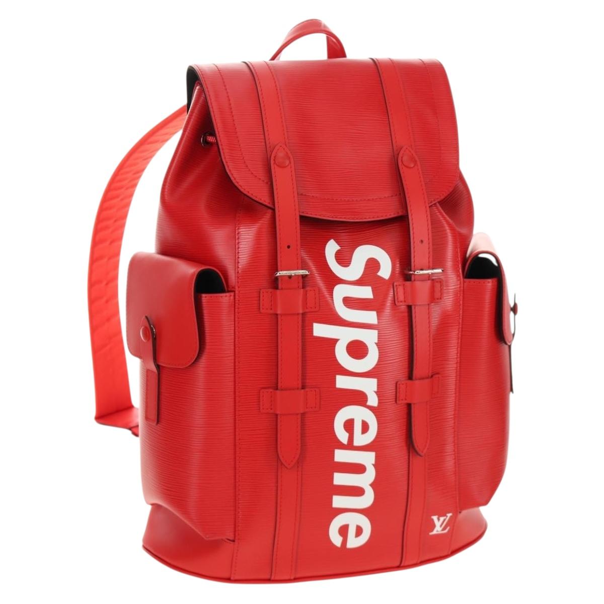 LOUIS VUITTON Epi Christopher PM Backpack LV × Supreme Red M53414 Auth 189566SM