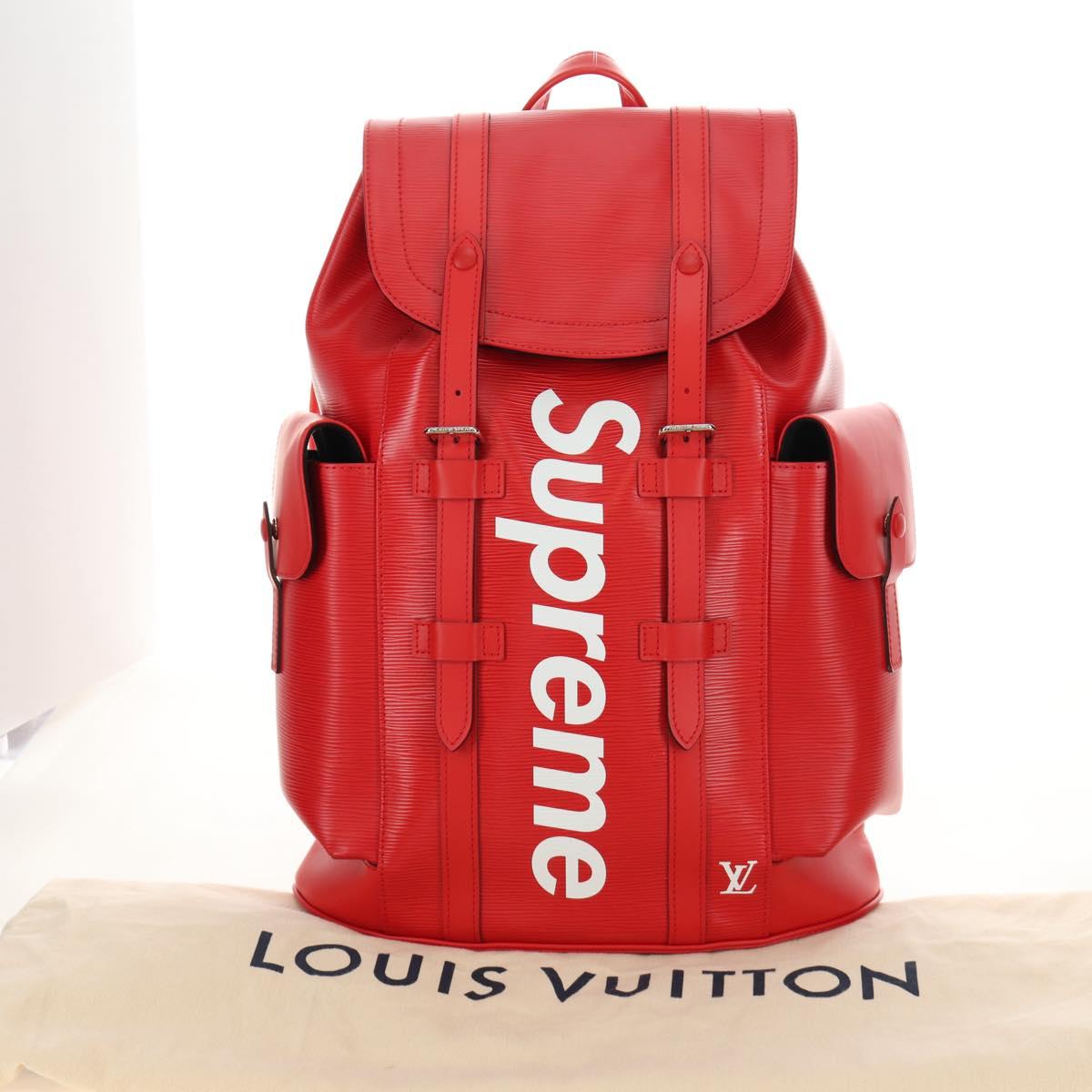 LOUIS VUITTON Epi Christopher PM Backpack LV × Supreme Red M53414 Auth 189566SM