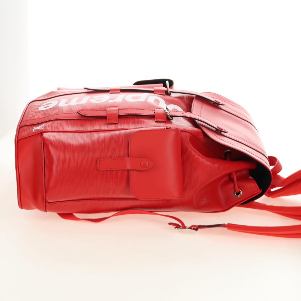 LOUIS VUITTON Epi Christopher PM Backpack LV × Supreme Red M53414 Auth 189566SM