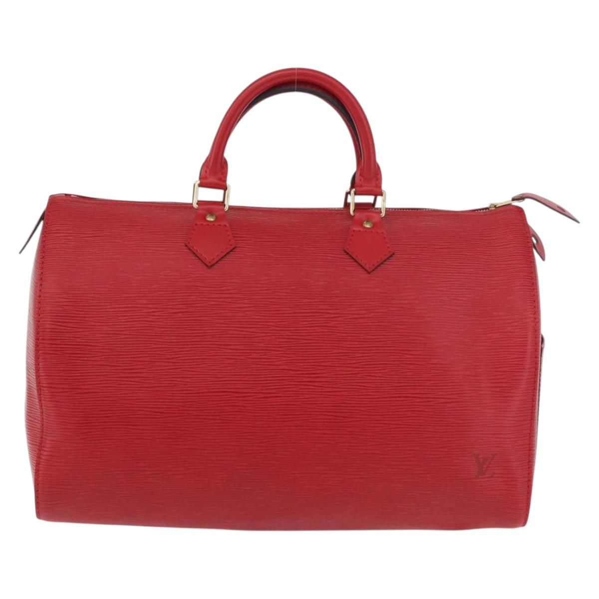 LOUIS VUITTON Epi Speedy 35 Hand Bag Castilian Red M42997 LV Auth 189568SV
