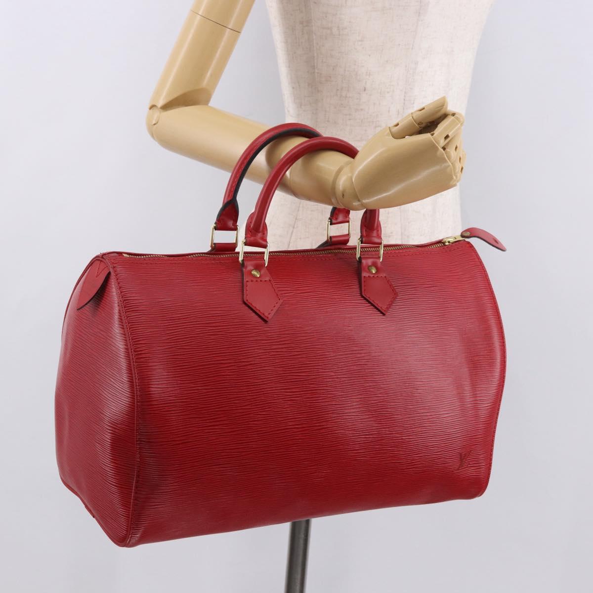 LOUIS VUITTON Epi Speedy 35 Hand Bag Castilian Red M42997 LV Auth 189568SV